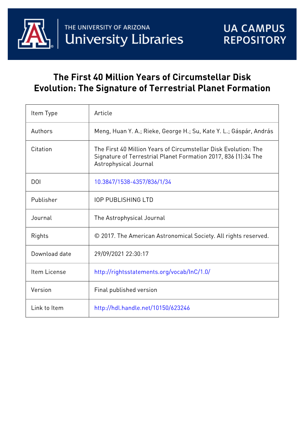 The First 40 Million Years of Circumstellar Disk Evolution: the Signature of Terrestrial Planet Formation