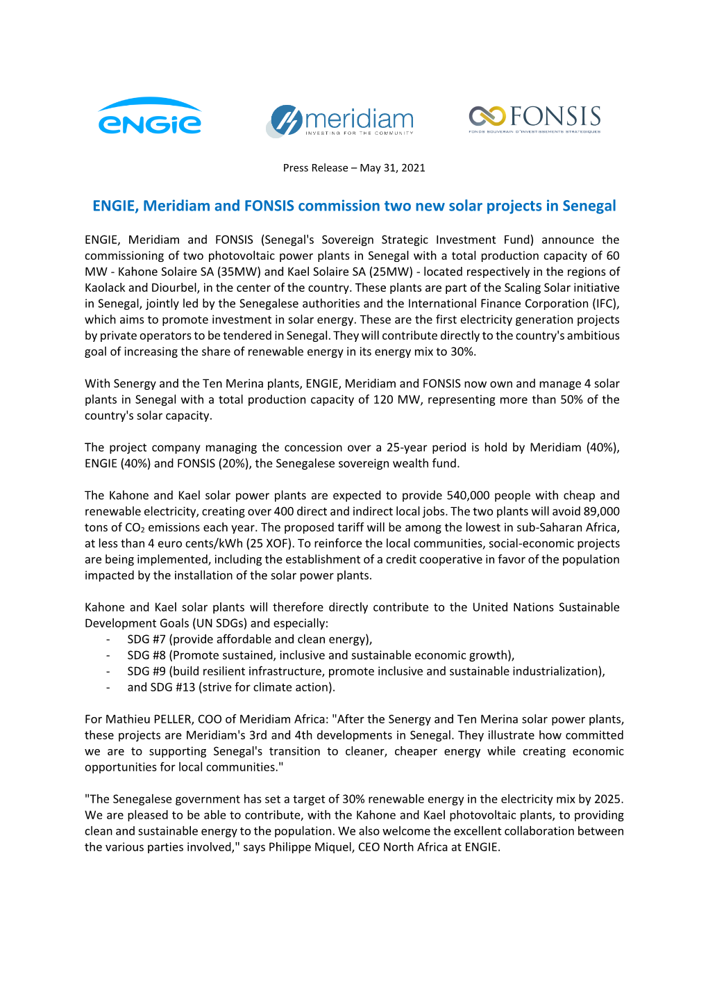 Scaling Solar Commissioning 31 May 2021 ENGIE Meridiam Fonsis UK