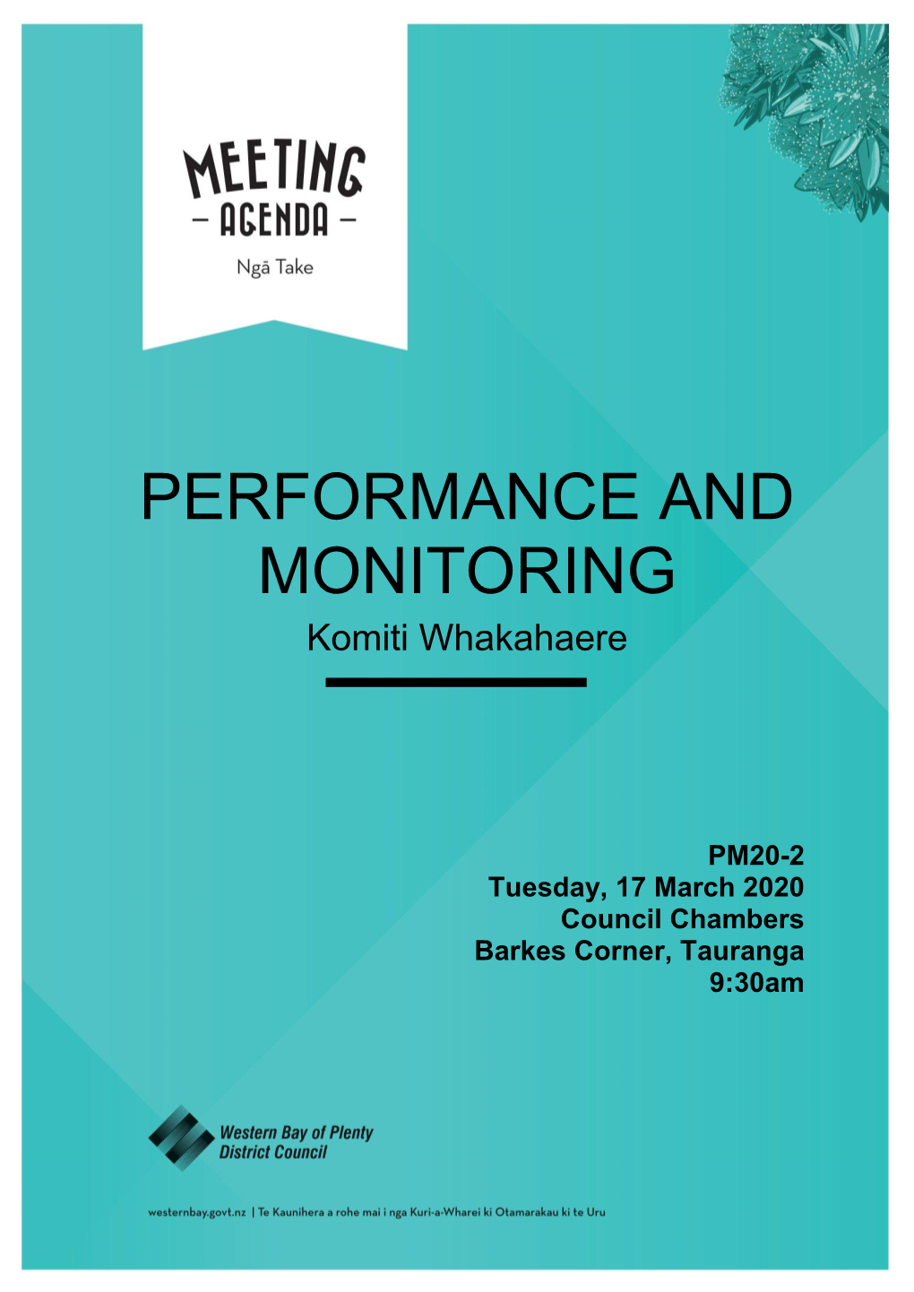 Agenda of Performance and Monitoring Meeting