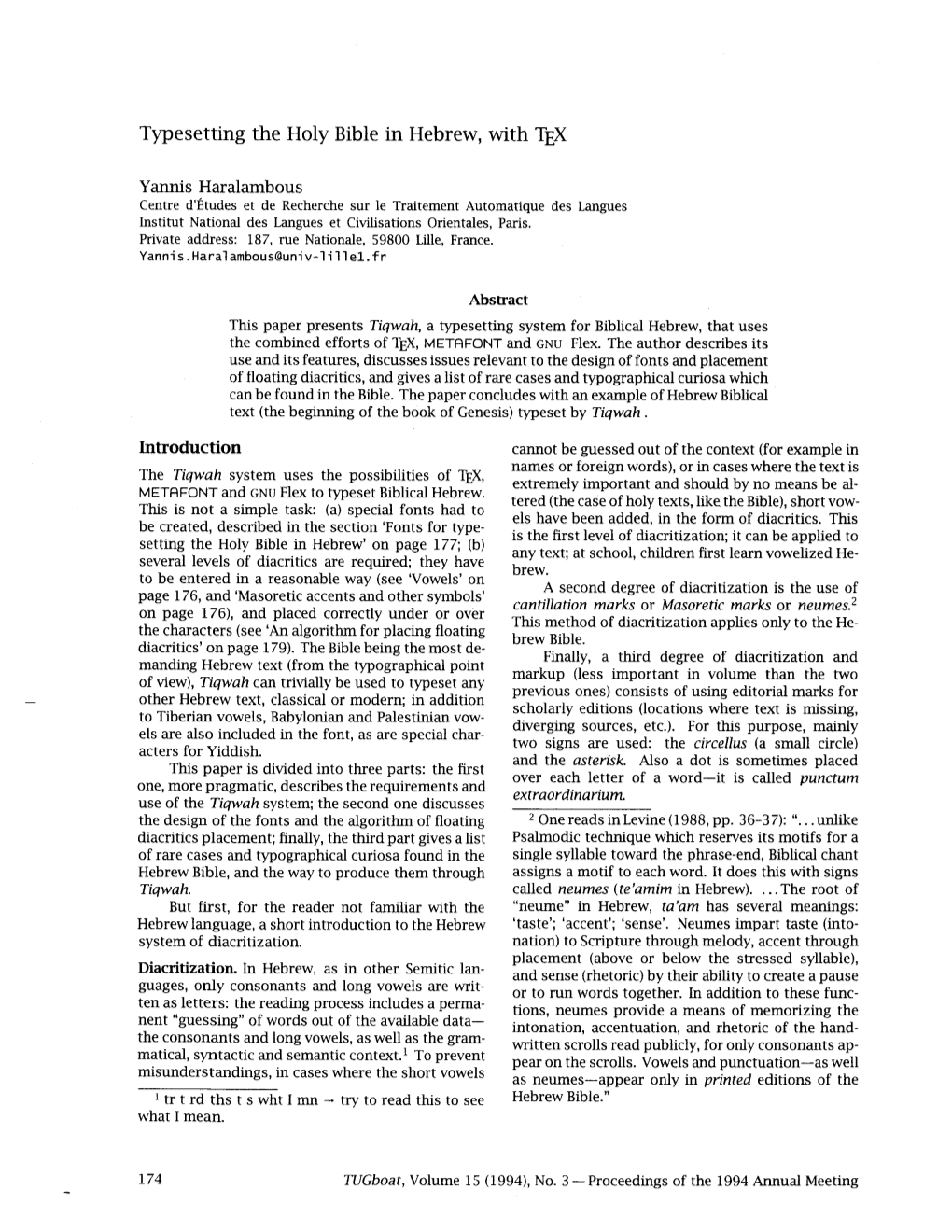 Typesetting the Holy Bible in Hebrew, with TEX