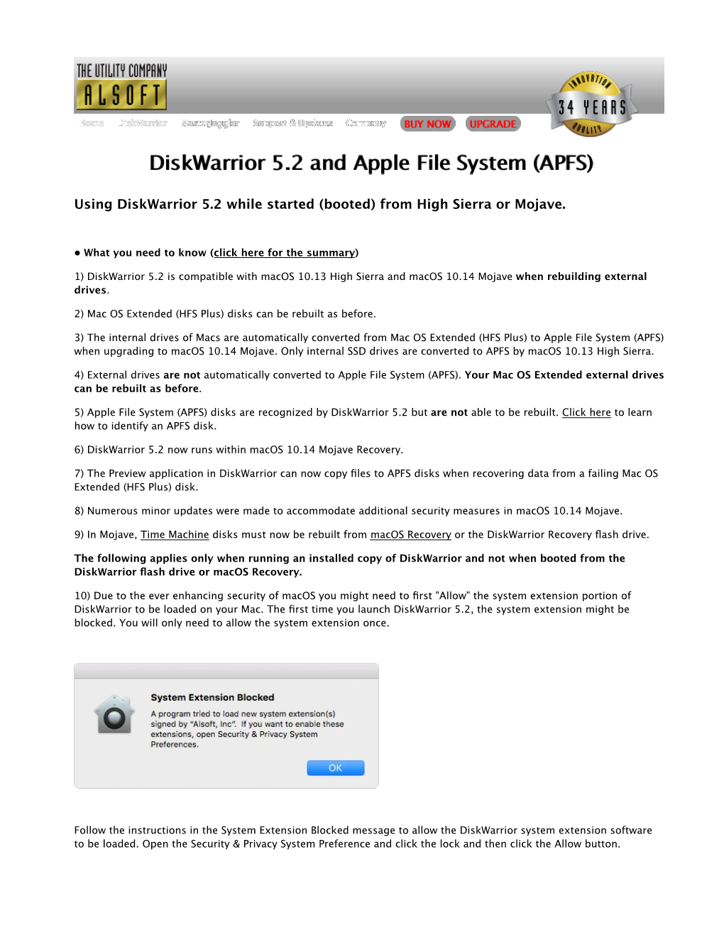 Mojave and Apple File System (APFS)