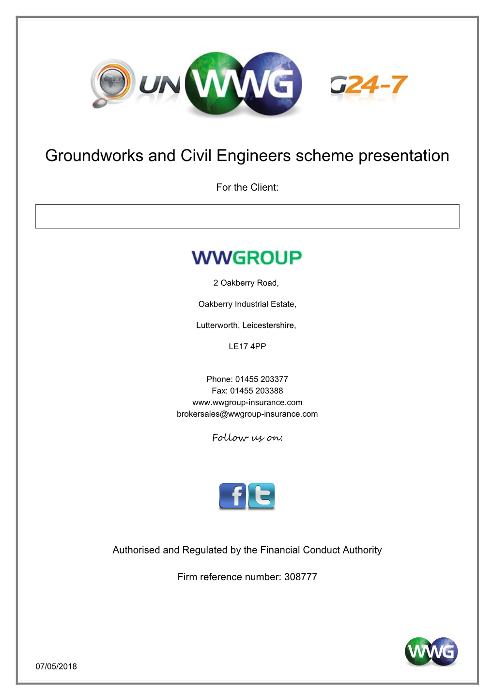 Groundworks and Civil Engineers Scheme Presentation