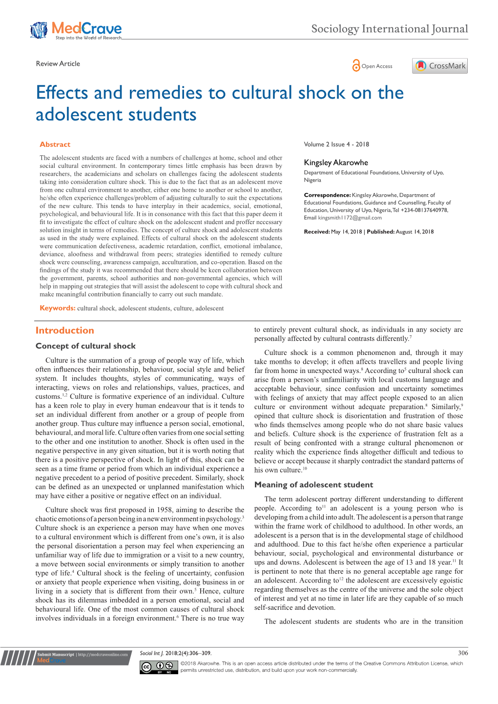 Effects and Remedies to Cultural Shock on the Adolescent Students