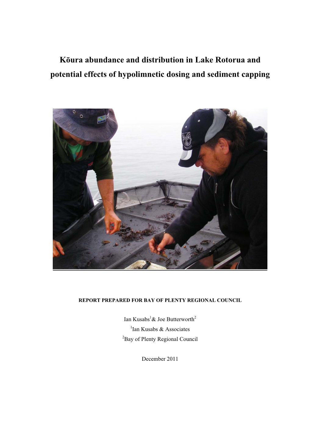 Kōura Abundance and Distribution in Lake Rotorua and Potential Effects of Hypolimnetic Dosing and Sediment Capping