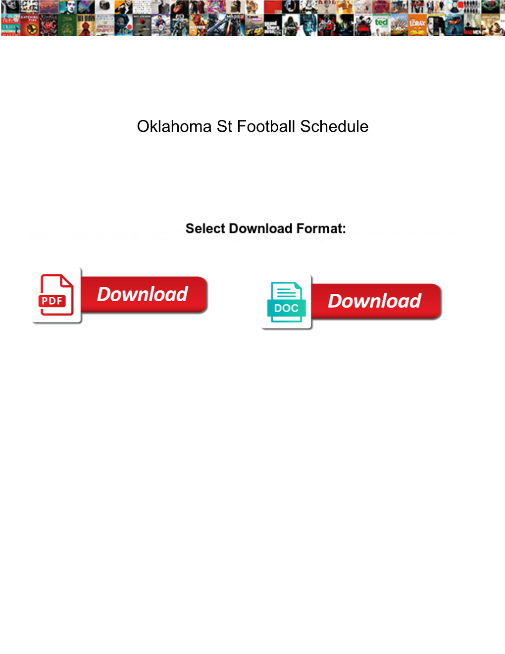 Oklahoma St Football Schedule