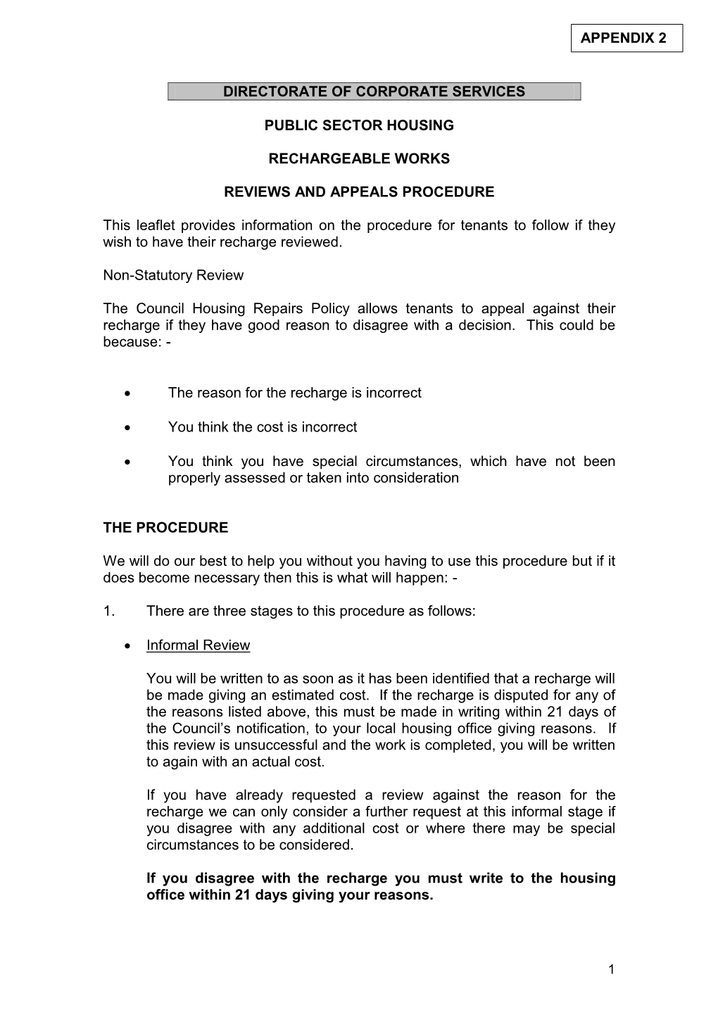 9. Rechargeable Repairs Policy Appendix 2