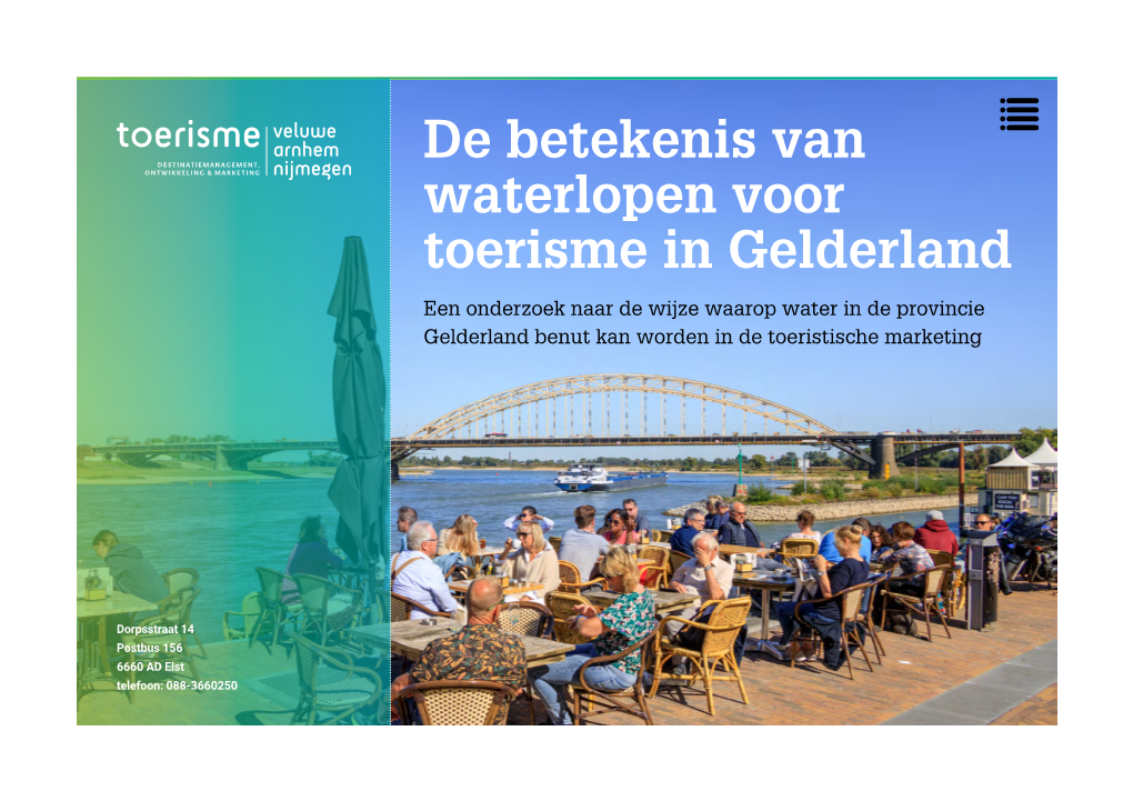 De Betekenis Van Waterlopen Voor Toerisme in Gelderland