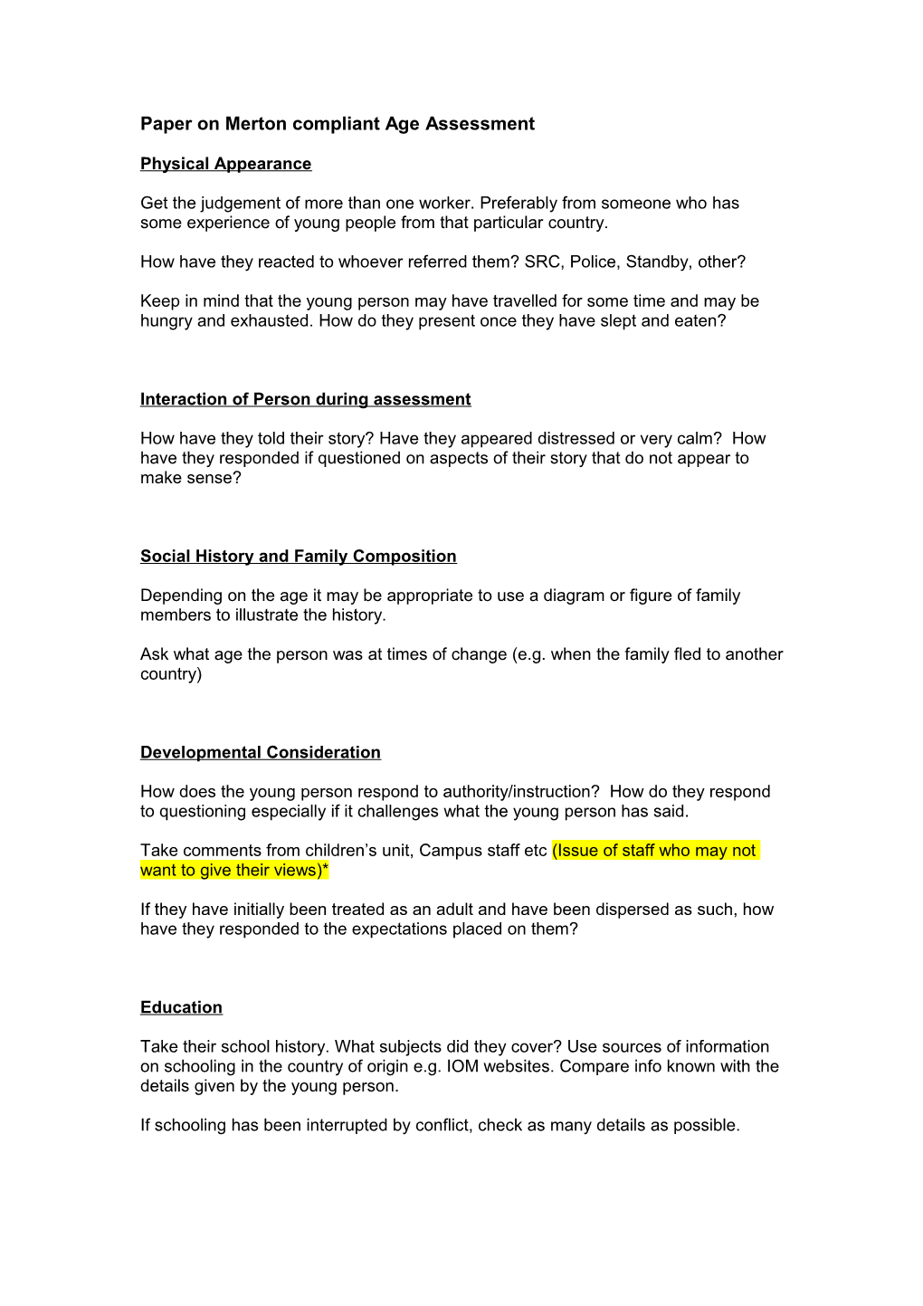 Paper on Merton Compliant Age Assessment