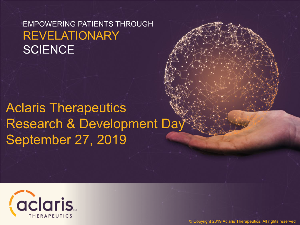 Aclaris Therapeutics Research & Development Day September 27