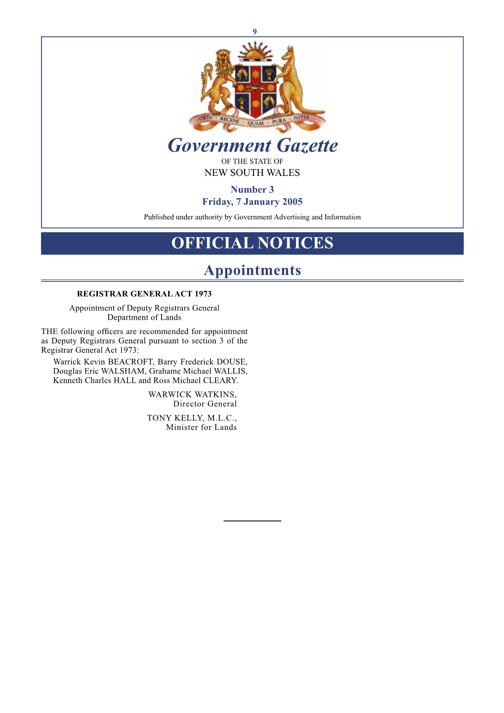 Government Gazette