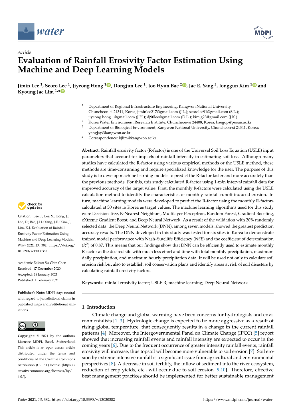 Evaluation of Rainfall Erosivity Factor Estimation Using Machine and Deep Learning Models