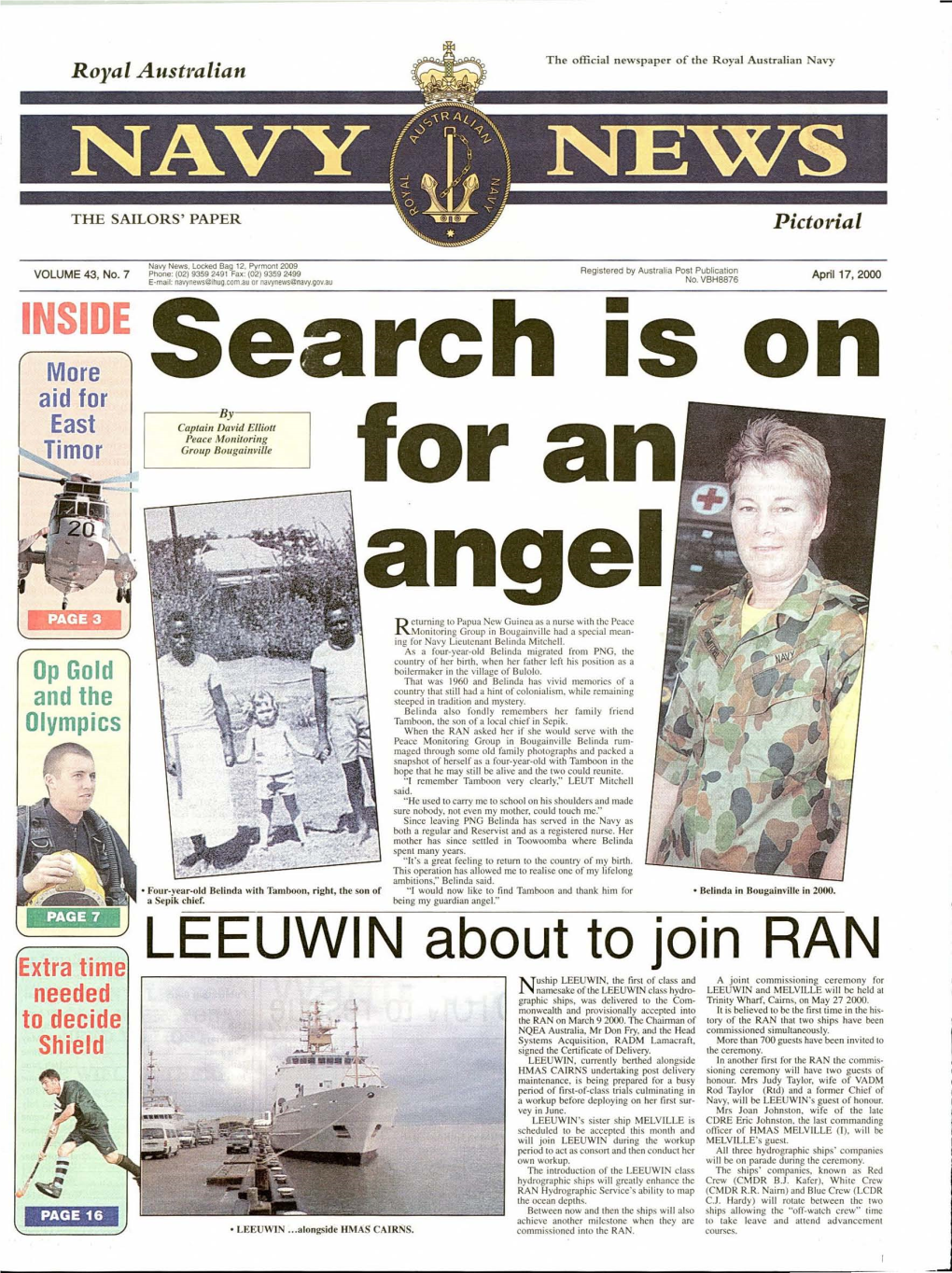 Search Is on for an Angel
