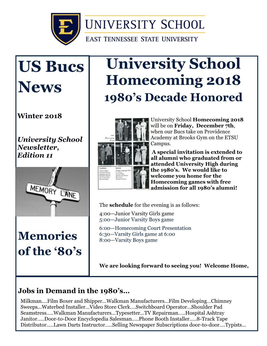 US Bucs News, Winter Issue 2018