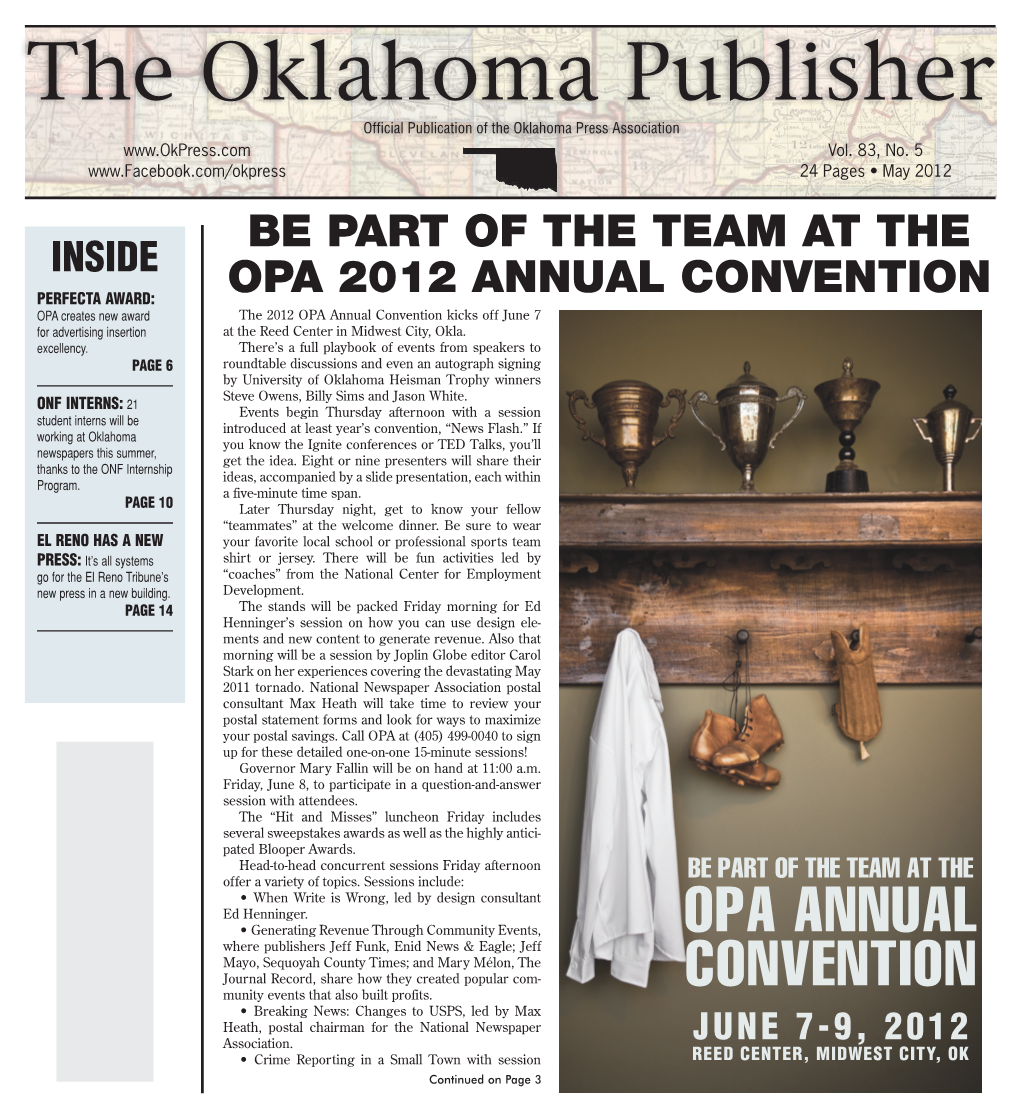 The Oklahoma Publisher Official Publication of the Oklahoma Press Association Vol