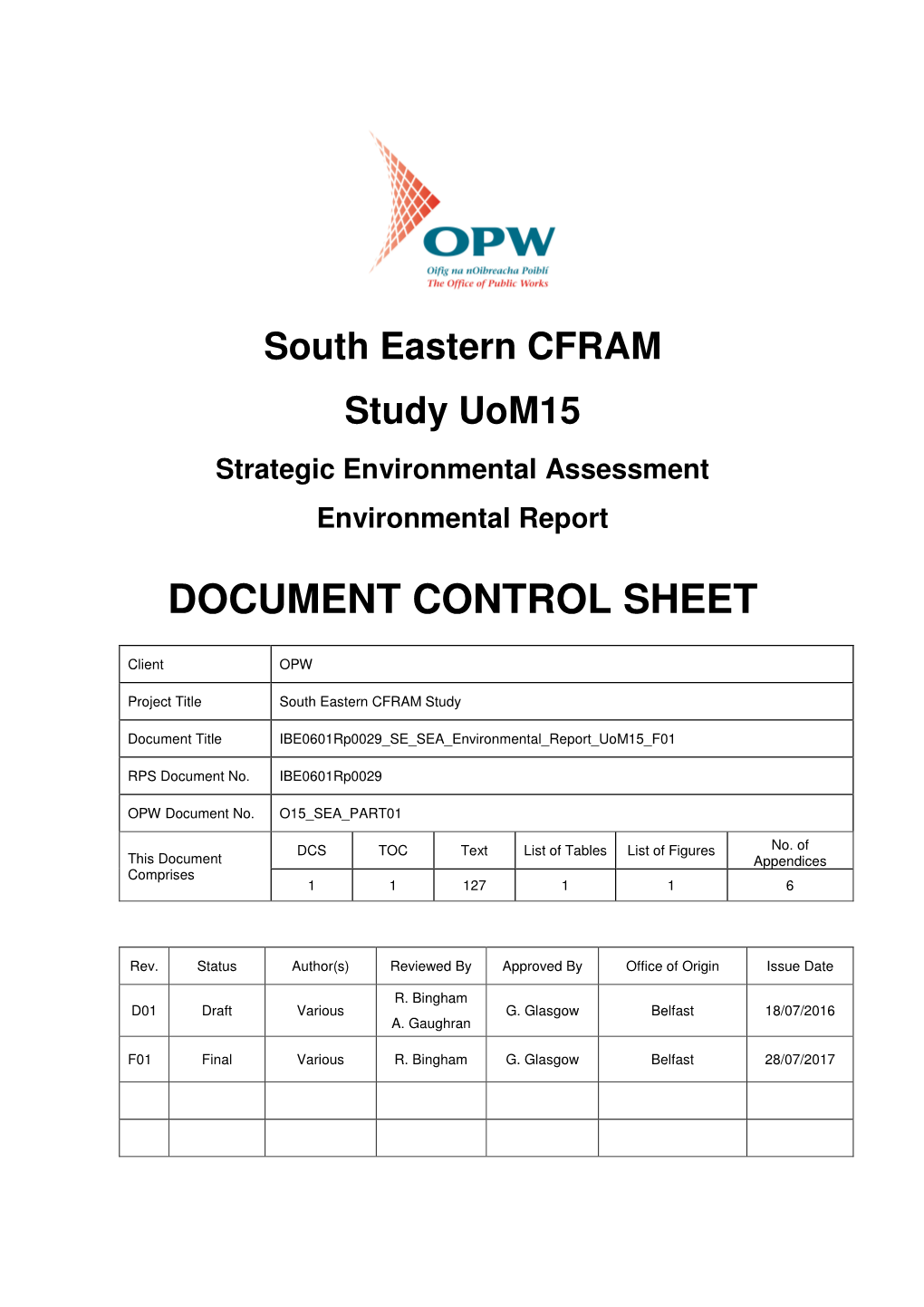 Document Control Sheet