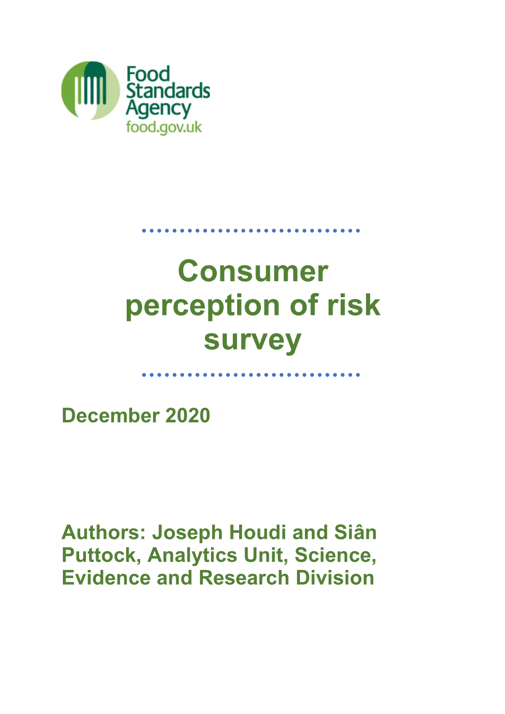 Consumer Perception of Risk Survey