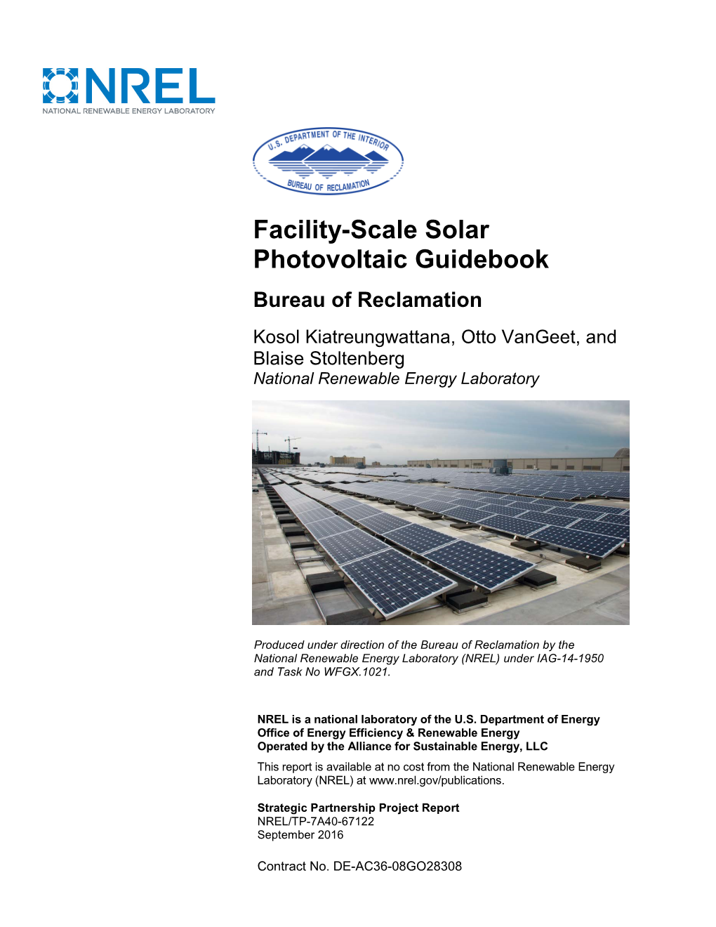 Facility-Scale Solar Photovoltaic Guidebook: Bureau of Reclamation