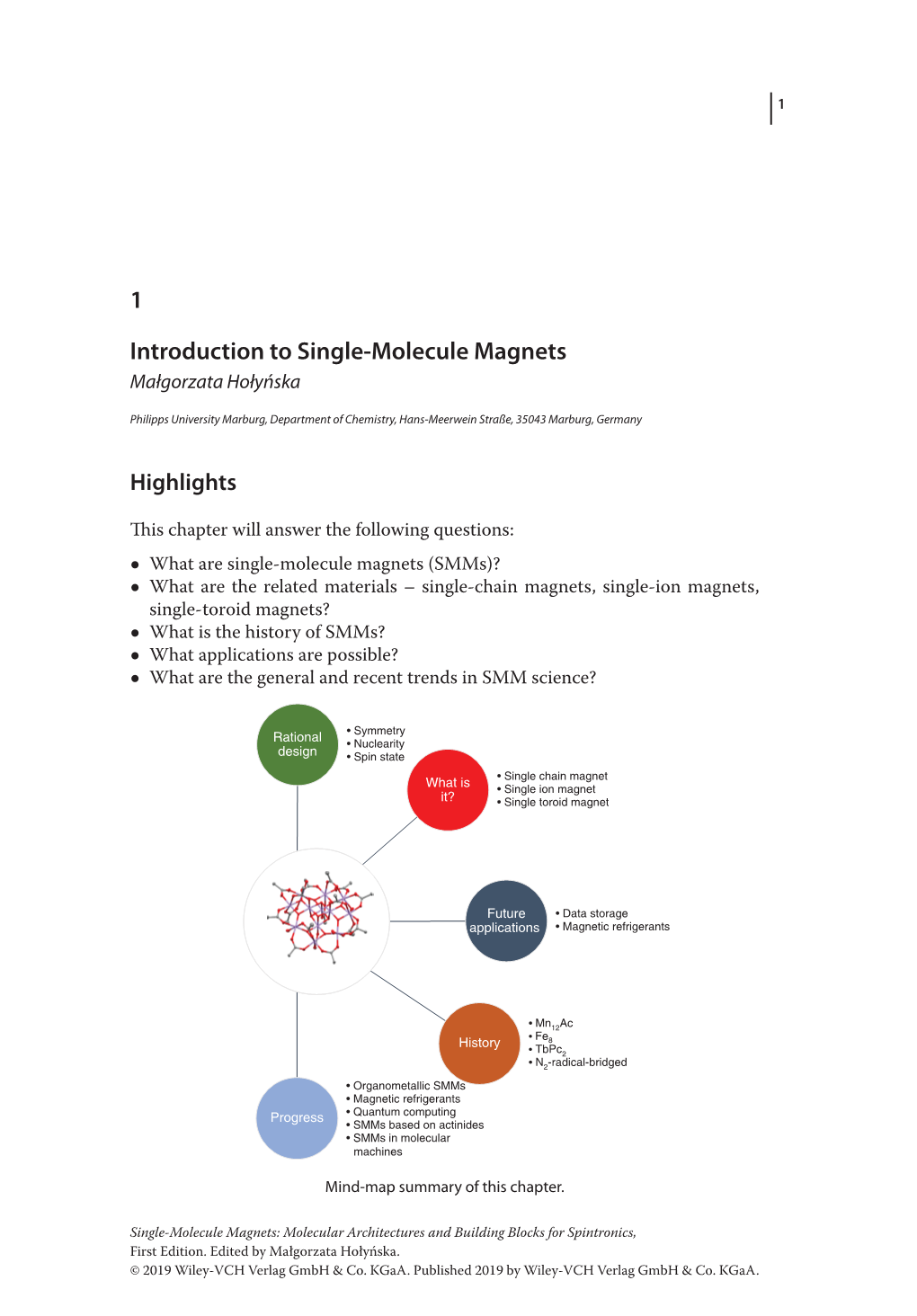 1 Introduction to Single-Molecule Magnets