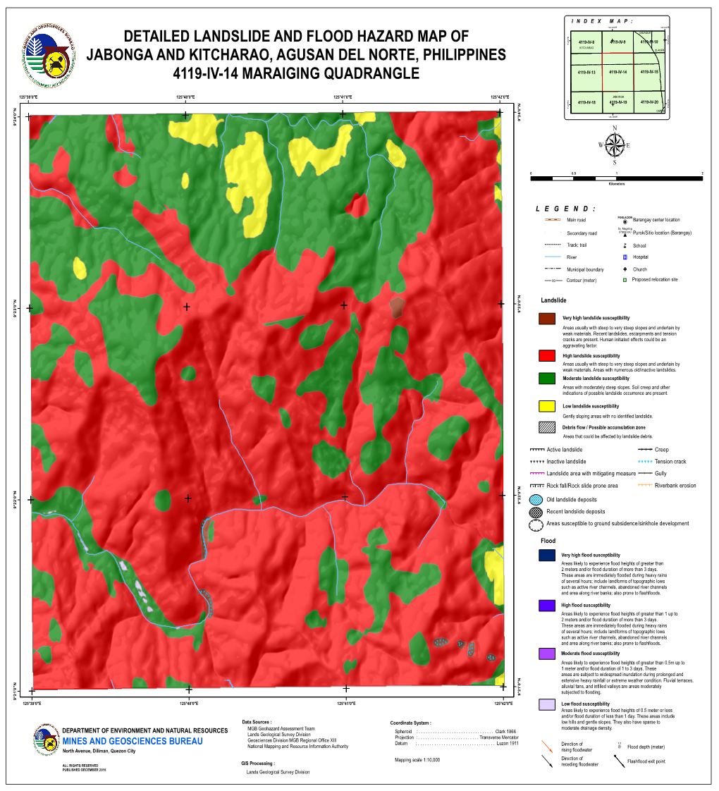 Detailed Landslide and Flood Hazard Map of Jabonga and Kitcharao
