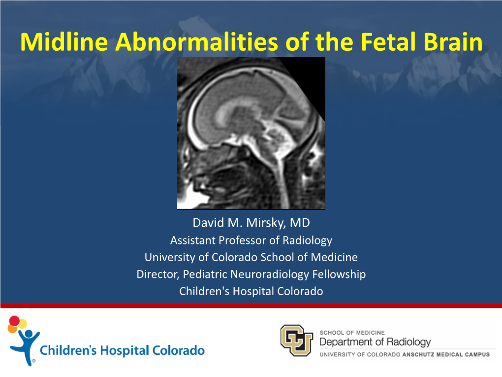 Midline Abnormalities of the Fetal Brain