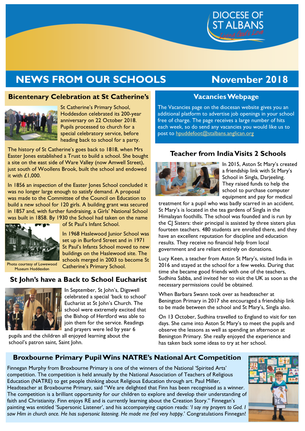 NEWS from OUR SCHOOLS November 2018