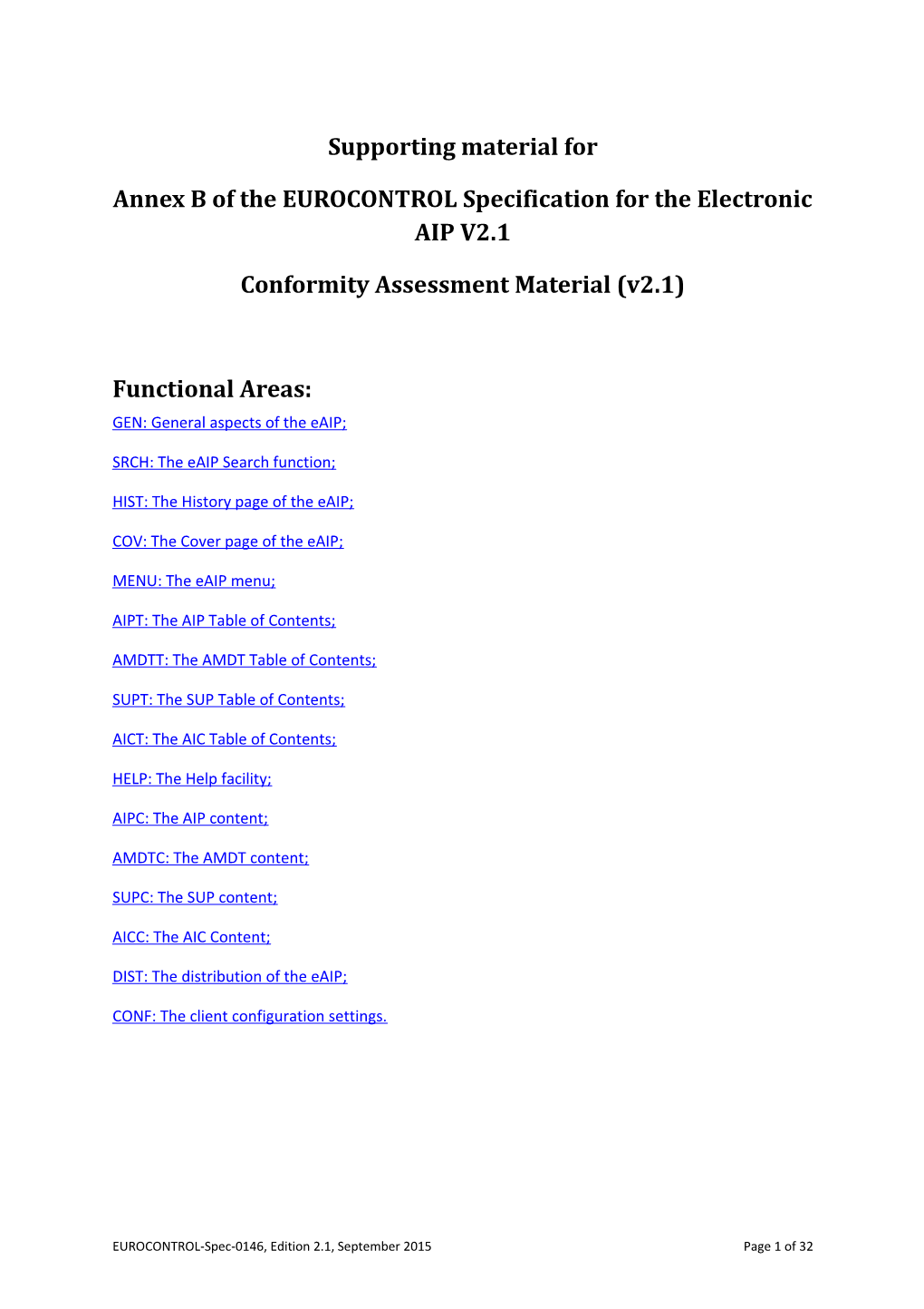 Eaip Specification - Conformity Assessment Material