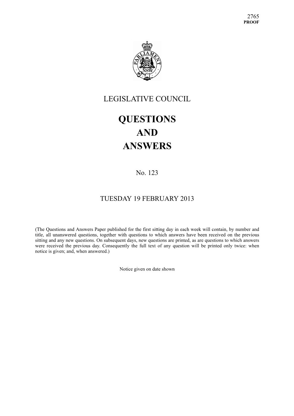 Questions & Answers Paper No