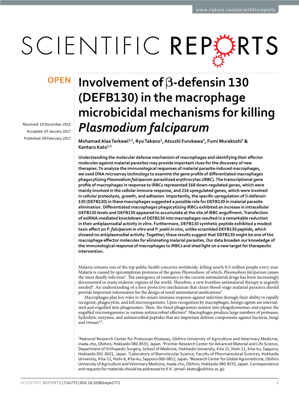 Involvement of Β-Defensin 130 (DEFB130) in the Macrophage