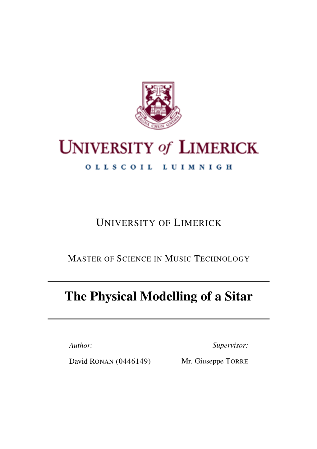 The Physical Modelling of a Sitar