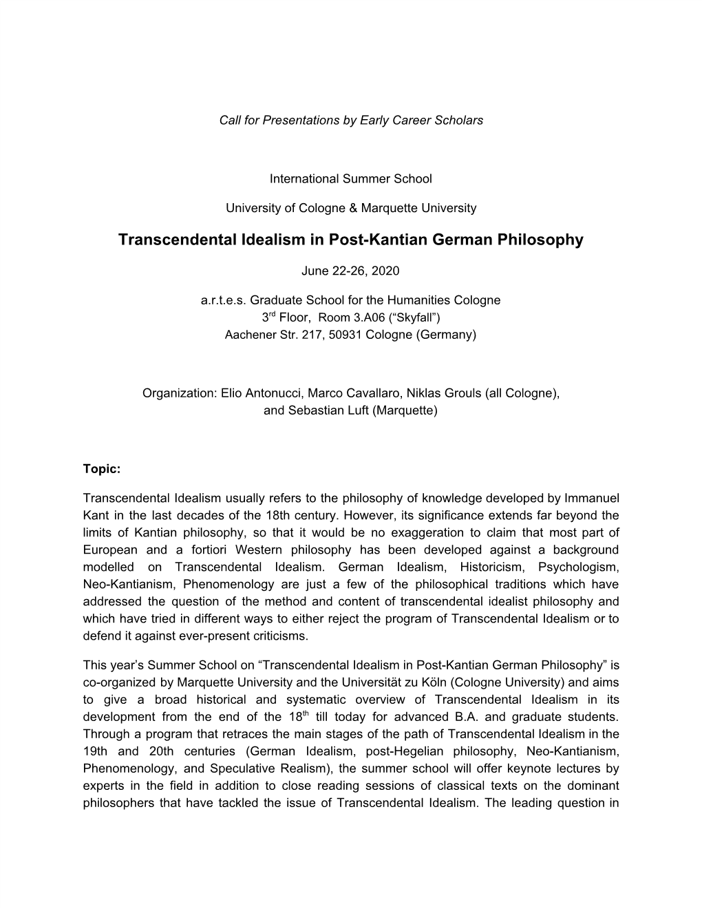 Transcendental Idealism in Post-Kantian German Philosophy