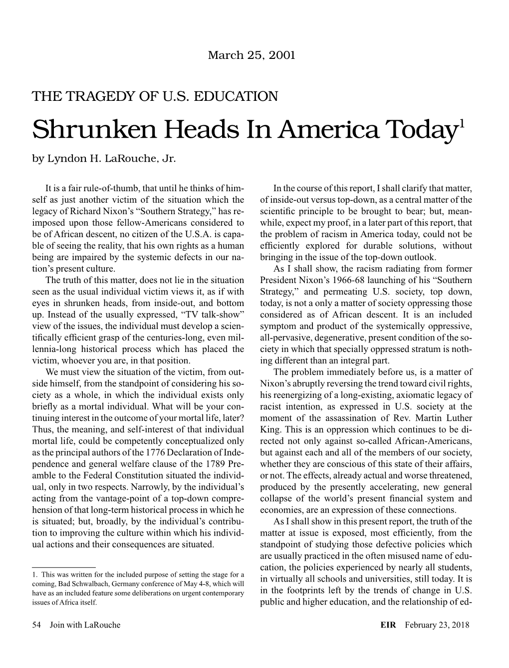 Shrunken Heads in America Today1 by Lyndon H