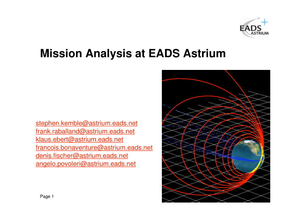 Mission Analysis at EADS Astrium