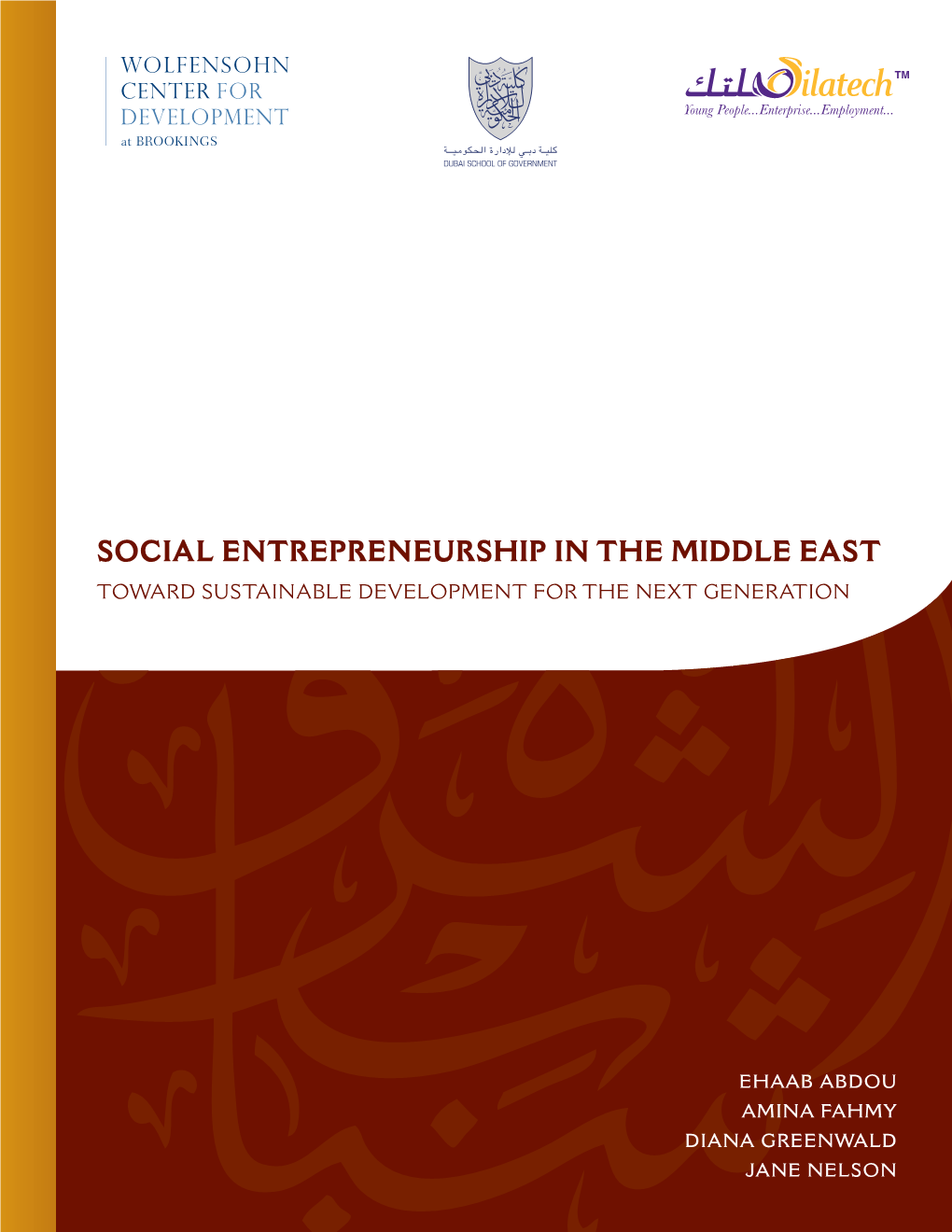 Social Entrepreneurship in the Middle East Toward Sustainable Development for the Next Generation