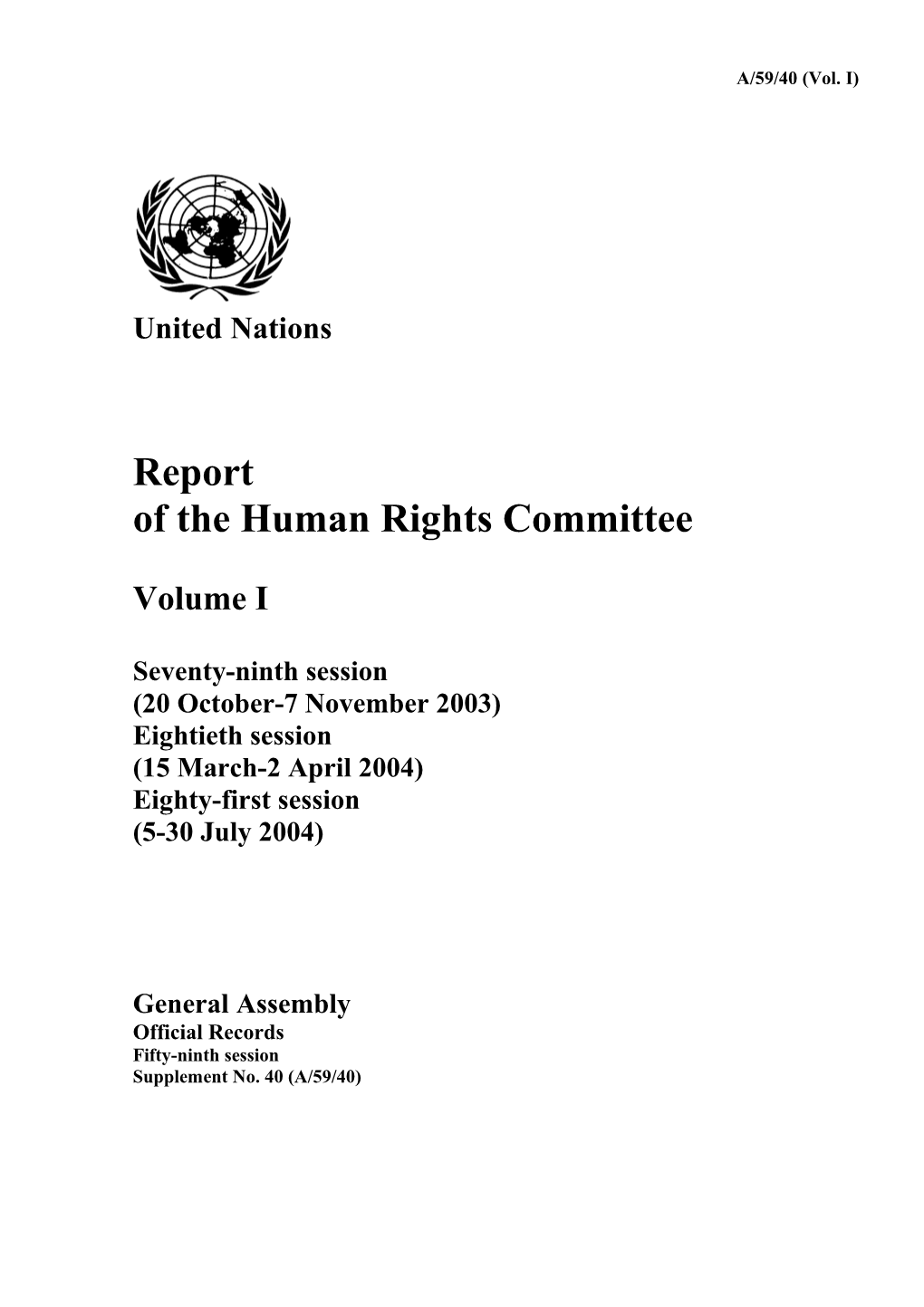 Report of the Human Rights Committee s3