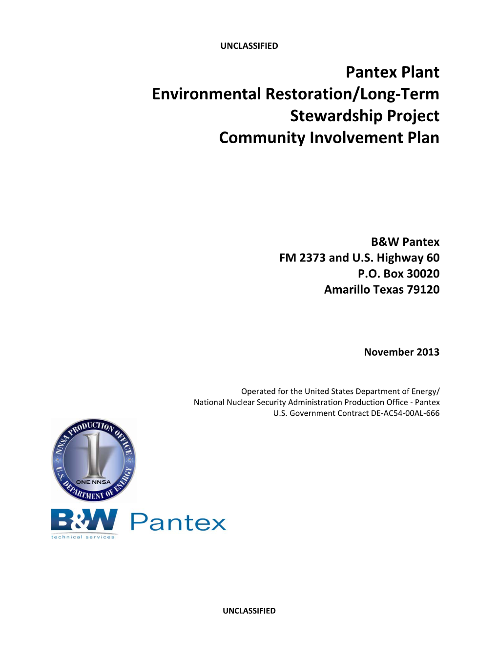 2013 Environmental Restoration/LTS Community Involvement Plan