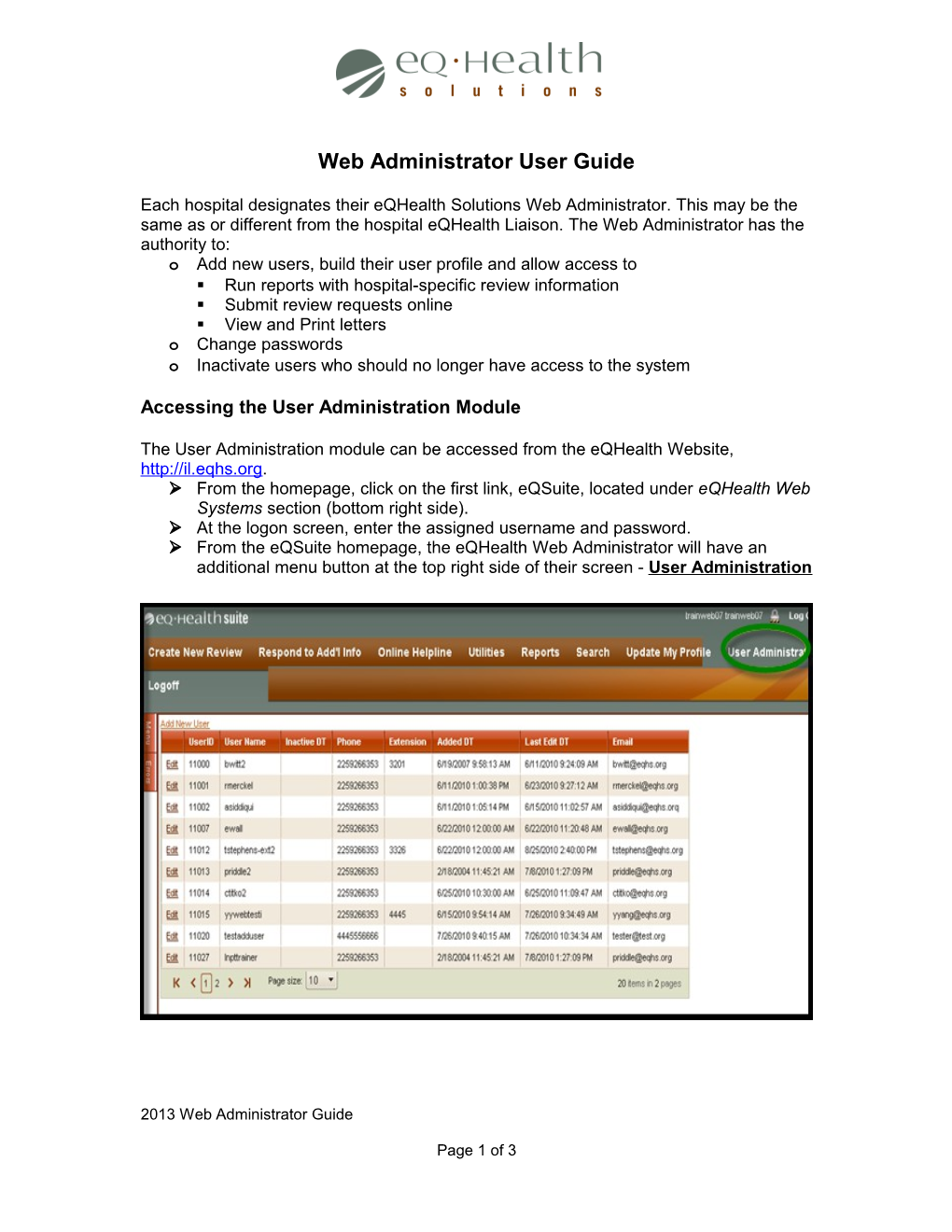 Web Administrator User Guide