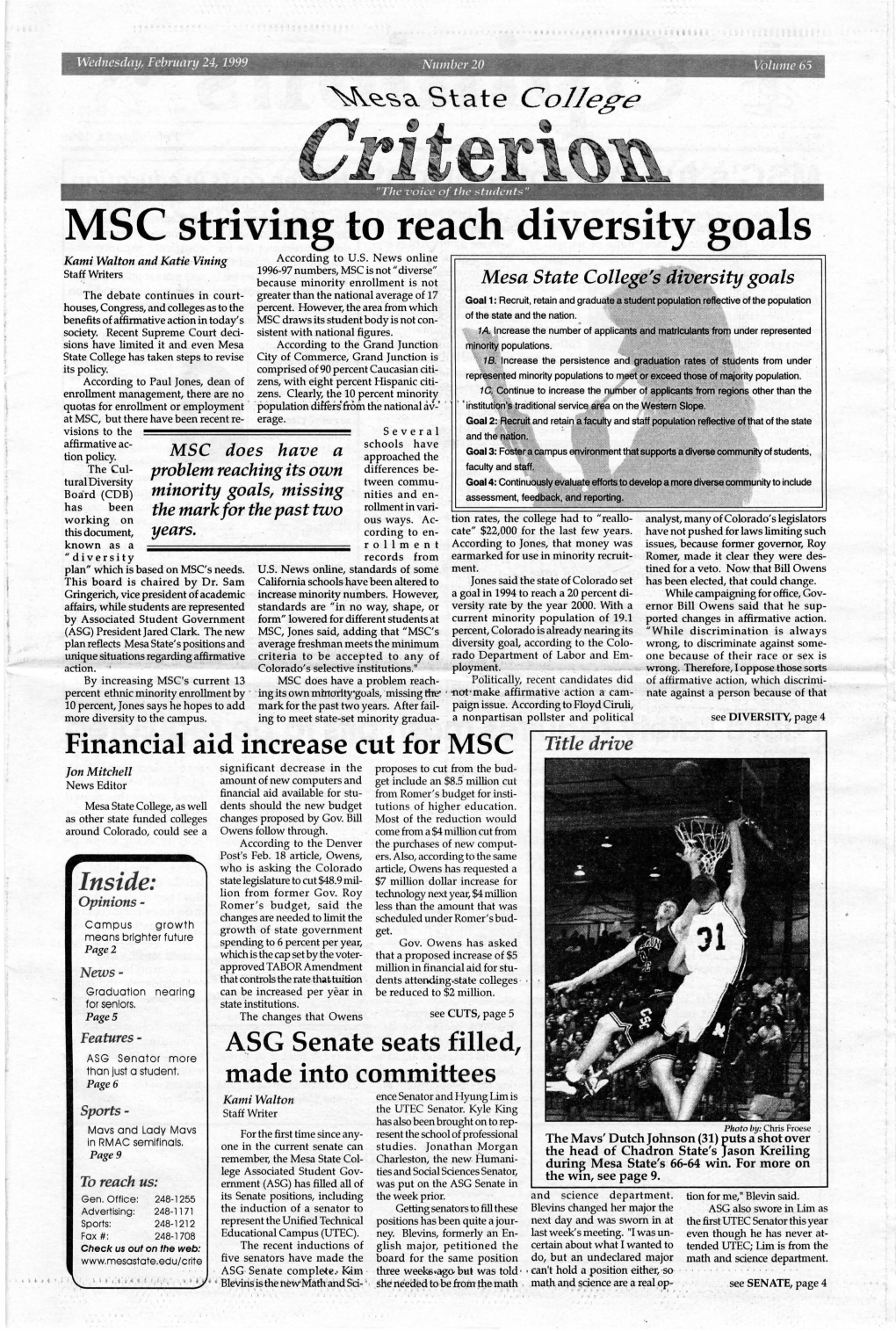 MSC Striving to Reach Diversity Goals Kami Walton and Katie Vining According to U.S