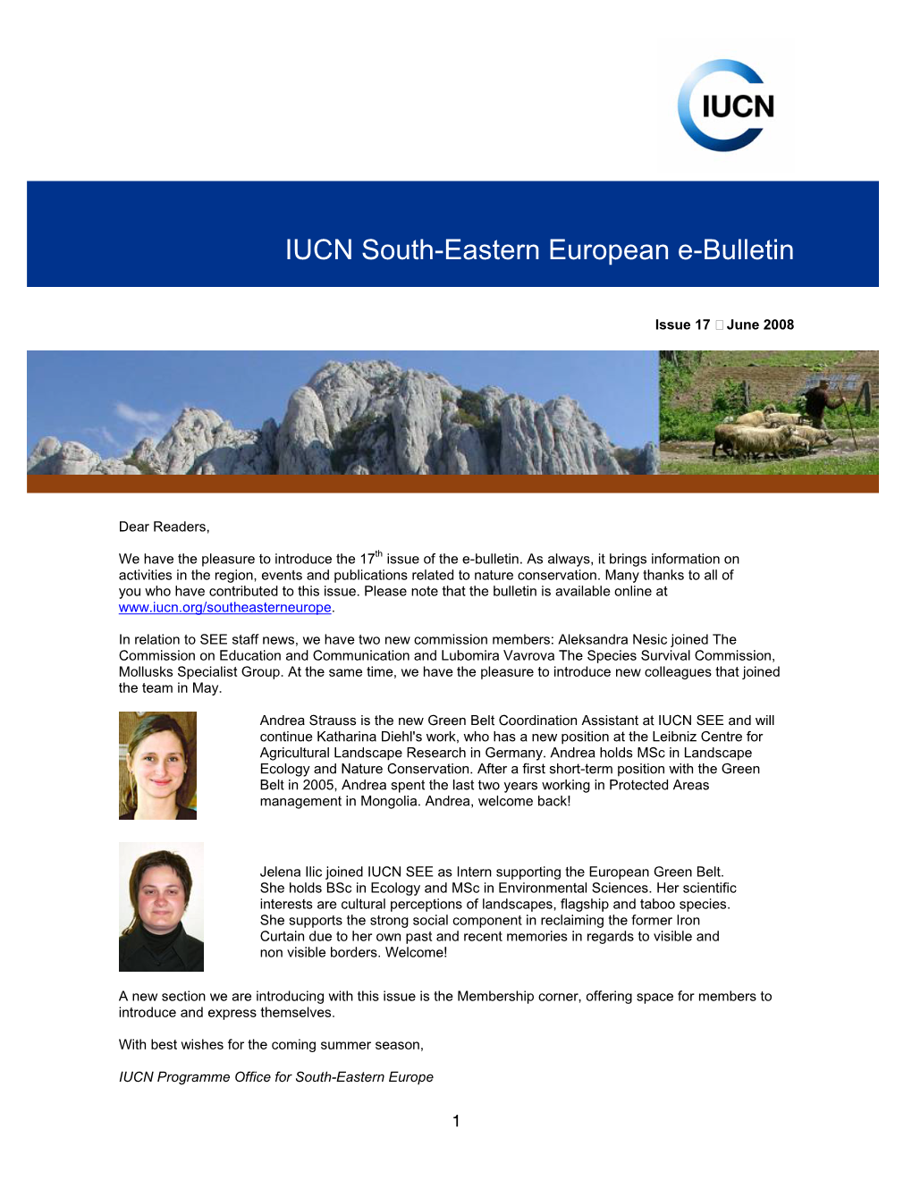 IUCN South-Eastern European E-Bulletin 17