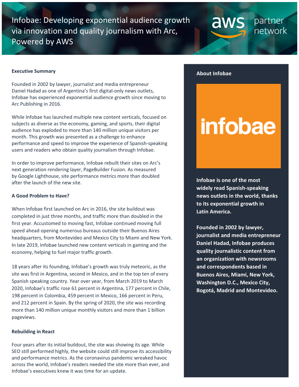 Infobae: Developing Exponential Audience Growth Via Innovation and Quality Journalism with Arc