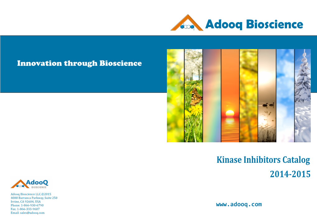 Adooq Bioscience Kinase Inhibitors Catalog 2014-2015