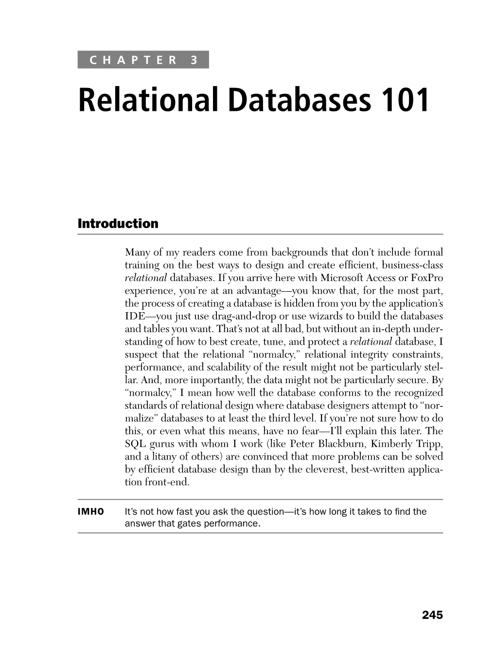 Relational Databases 101