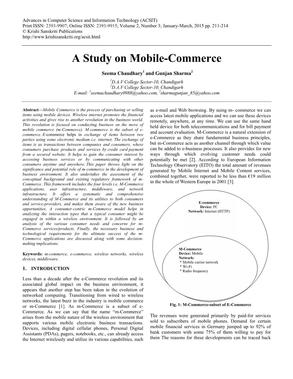 A Study on Mobile-Commerce