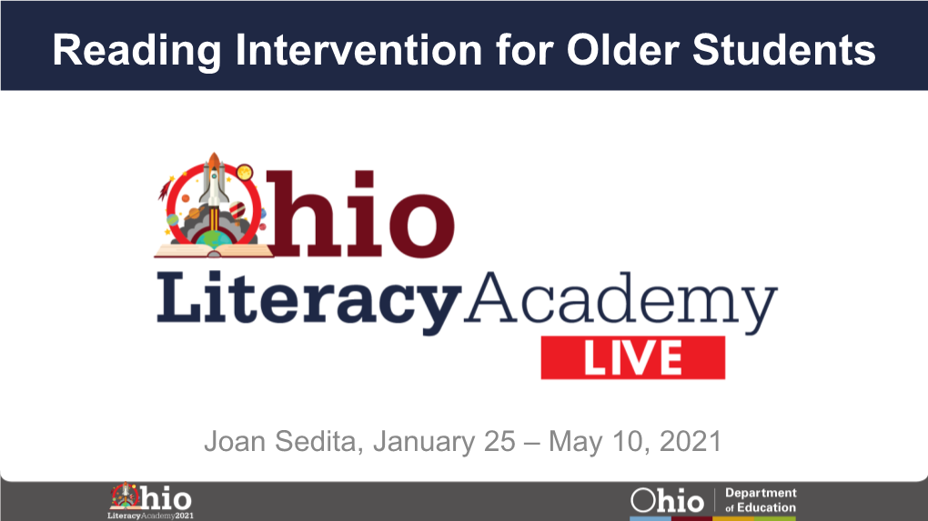 Reading Intervention for Older Students