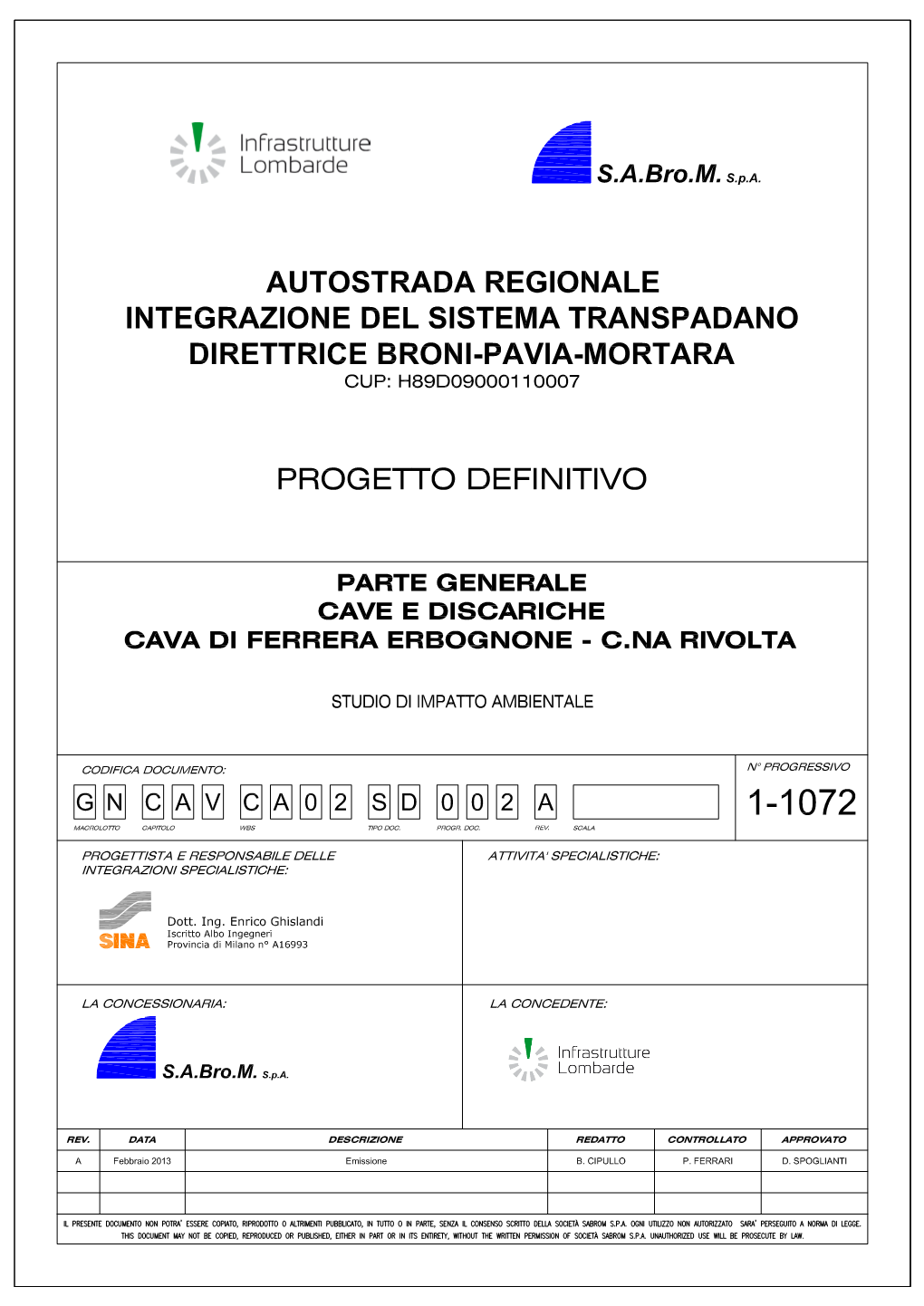 Progetto Definitivo Parte Generale Cava Di Ferrera Erbognone