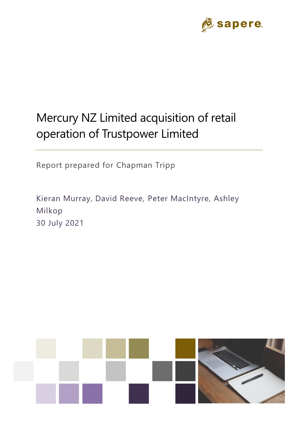 Mercury NZ Limited Acquisition of Retail Operation of Trustpower Limited