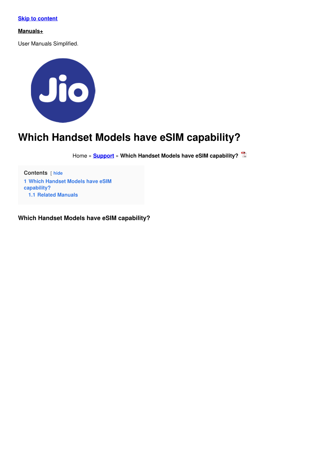 Which Handset Models Have Esim Capability?