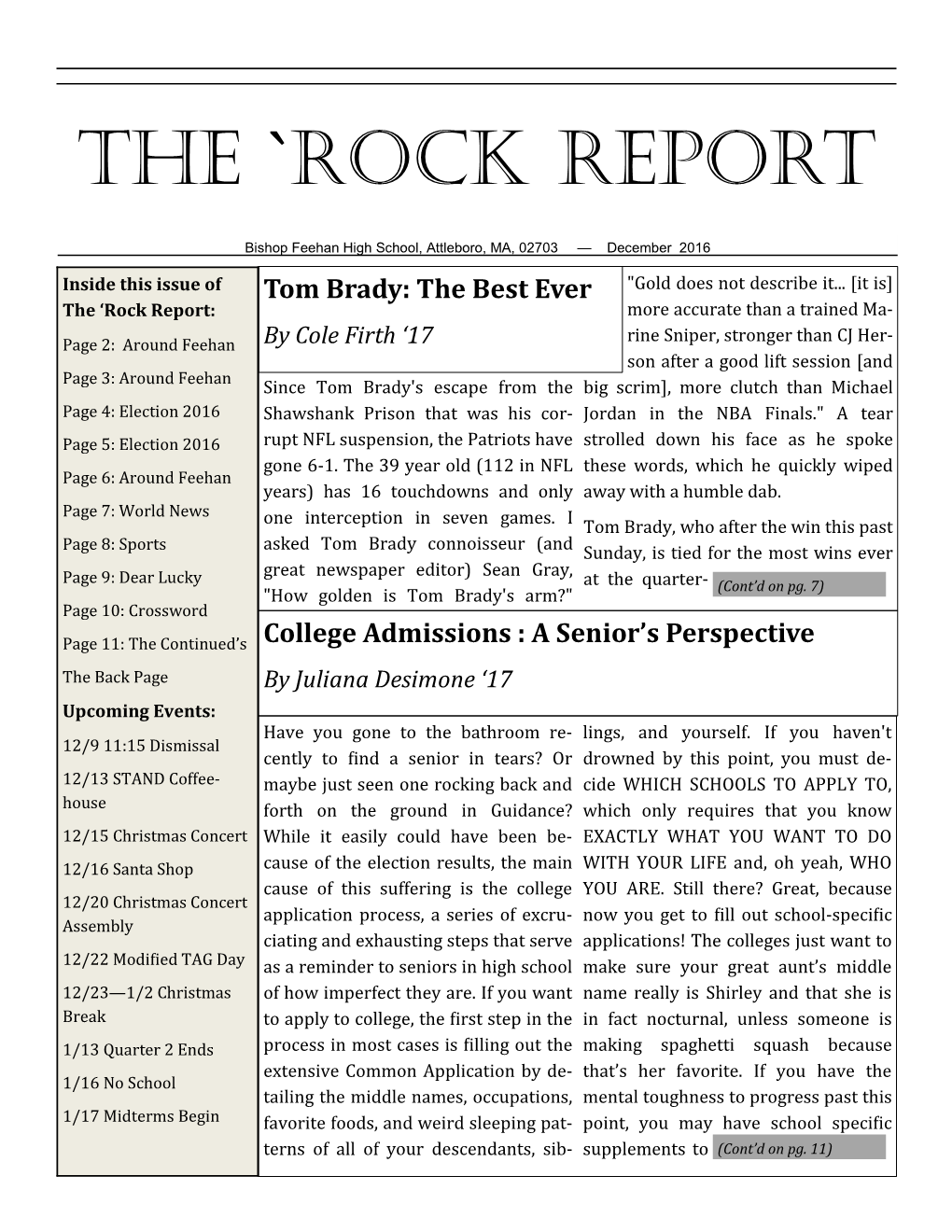 The `ROCK Report