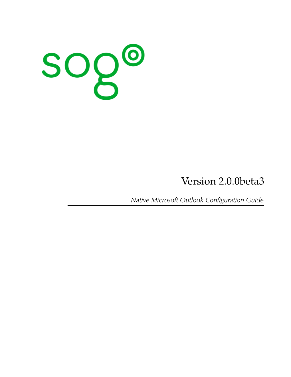 Sogo Native Microsoft Outlook Configuration