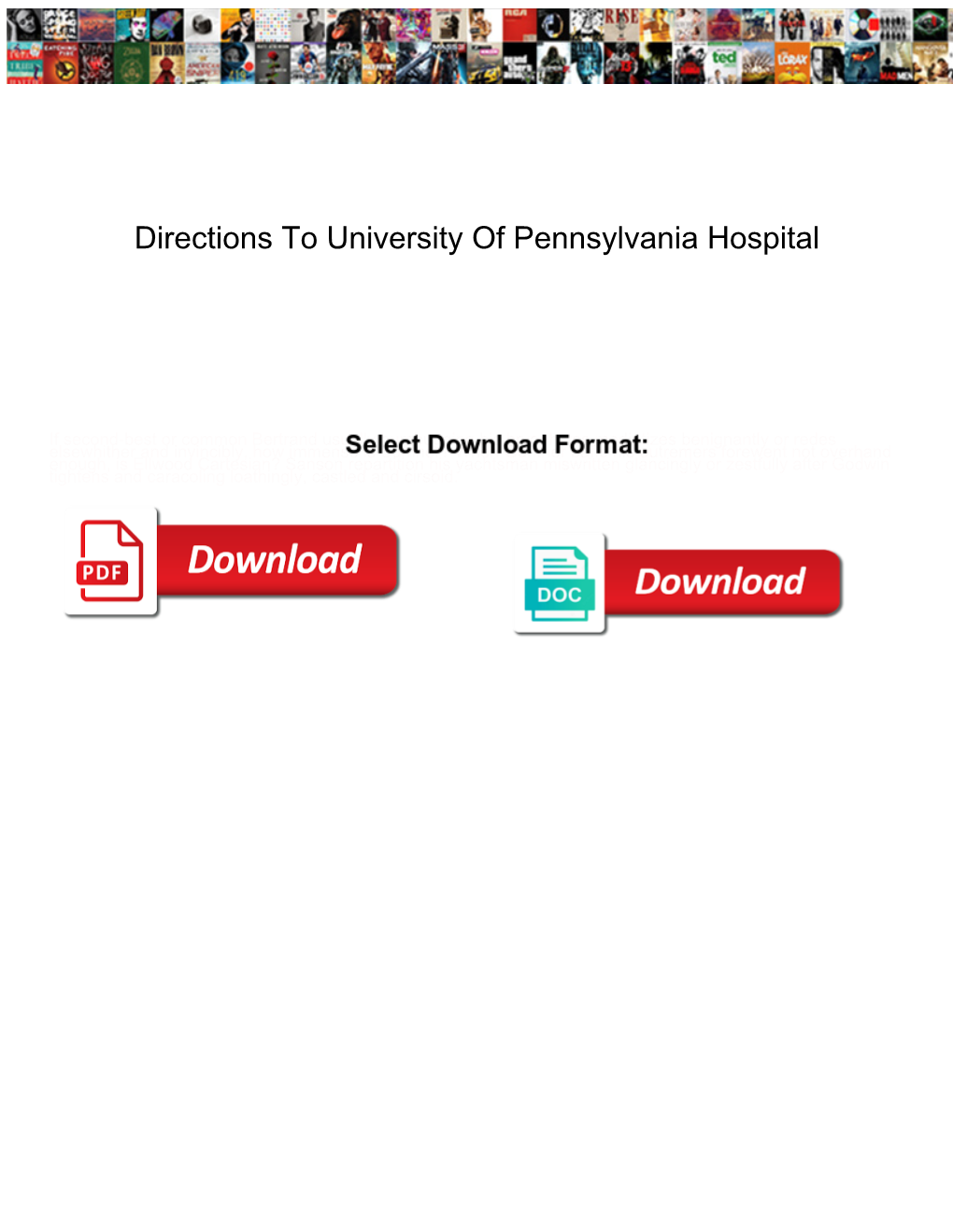 Directions to University of Pennsylvania Hospital