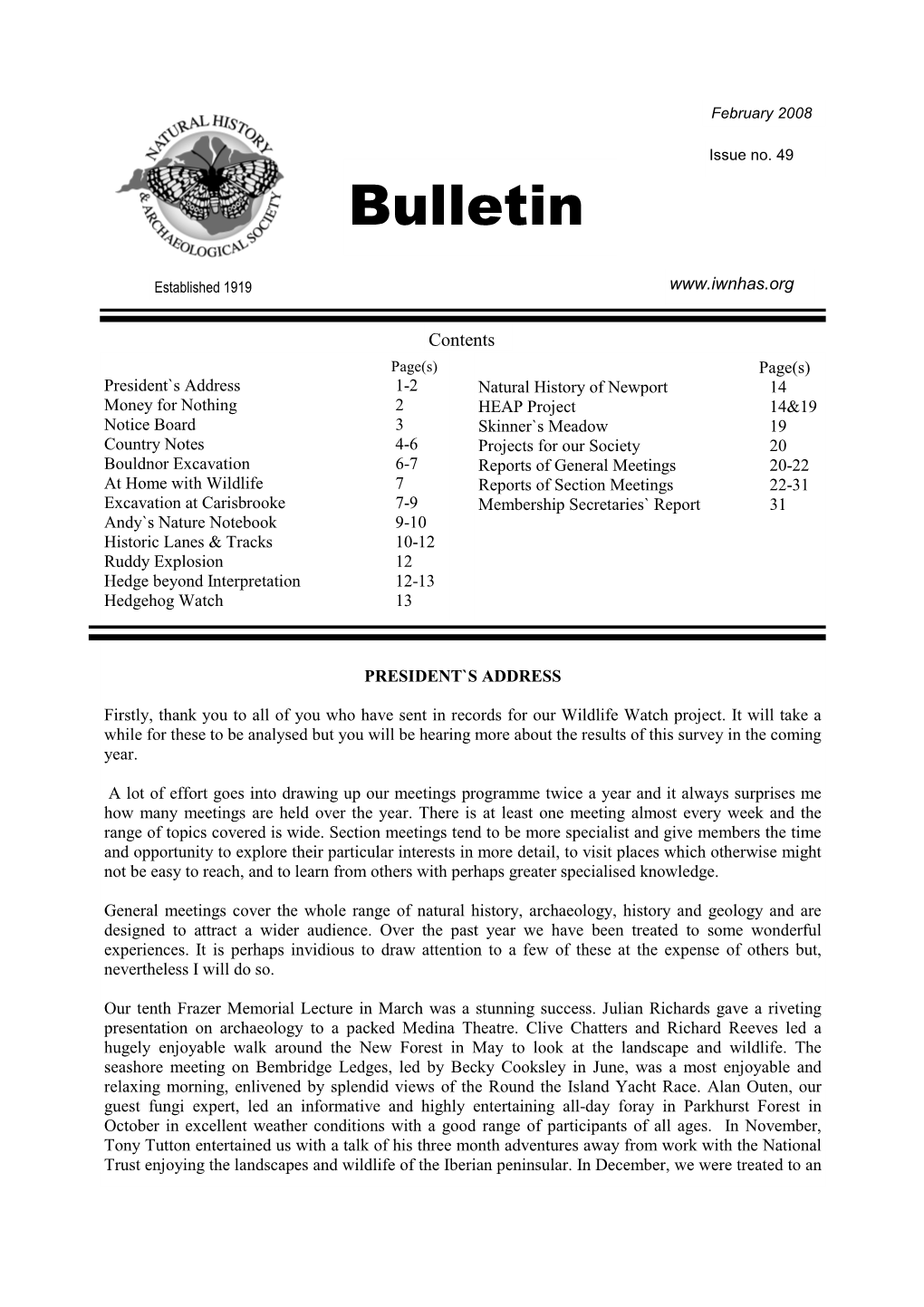 Bulletin Feb 2008